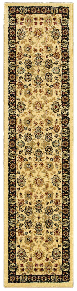 LR Resources Adana 80716 Cream/Black Machine Loomed Area Rug 1'9'' X 6'9''