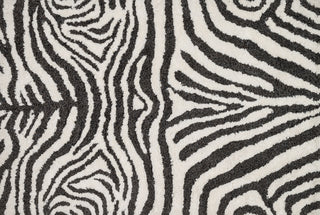 Loloi Kiara Shag KR-01 Ivory / Charcoal Area Rug aerial 5 x 7-6