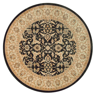 Loloi Rylan RL-02 Black / Ivory Area Rug aerial 7 x 7 rounds