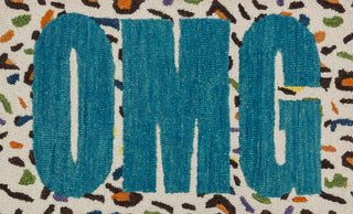 Loloi Skylar HSK08 Cheetah / Blue Area Rug aerial 2-3 x 3-9