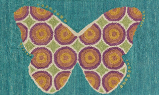 Loloi Skylar HSK13 Teal / Berry Area Rug aerial 2-3 x 3-9