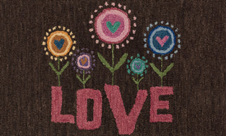 Loloi Skylar HSK15 Brown / Pink Area Rug aerial 2-3 x 3-9