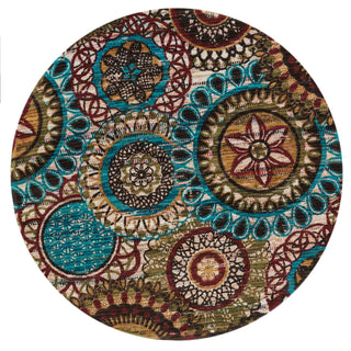 Loloi Aria HAR12 Ivory / Multi Area Rug 3'0'' X 3'0'' Round