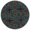 Loloi Aria HAR13 Blue / Orange Area Rug 3'0'' X 3'0'' Round