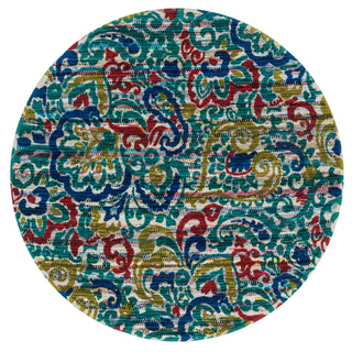 Loloi Aria HAR16 Blue / Multi Area Rug 3'0'' X 3'0'' Round