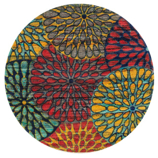 Loloi Aria HAR19 Light Blue / Multi Area Rug 3'0'' X 3'0'' Round