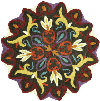 Loloi Gardenia HGA02 Brown Area Rug aerial 3 x 3 round