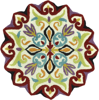 Loloi Gardenia HGA02 Ivory Area Rug aerial 3 x 3 round