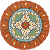 Loloi Gardenia HGA05 Orange / Ivory Area Rug aerial 3 x 3 round
