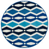 Loloi Juniper JN-03 Ivory / Blue Area Rug 3'3'' X 3'3'' Round