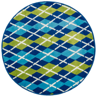 Loloi Juniper JN-04 Blue / Multi Area Rug 3'3'' X 3'3'' Round