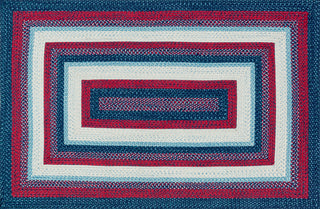 Loloi Garrett GA-01 Blue / Red Area Rug aerial 5-0 x 7-6