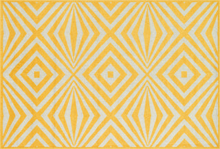 Loloi Catalina HCF04 Lemon / Ivory Area Rug aerial 5-2 x 7-5