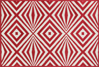 Loloi Catalina HCF04 Red / Ivory Area Rug aerial 5-2 x 7-5