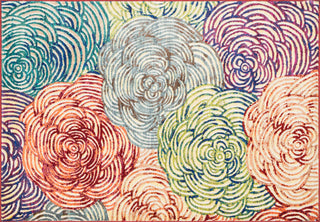 Loloi Lyon HLZ13 Red / Multi Area Rug aerial 5-2 x 7-7