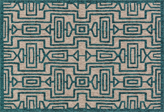 Loloi Newport NP-09 Grey / Teal Area Rug aerial 5-3 x 7-7