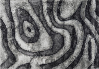 Loloi Glamour Shag GS-03 Smoke Hand Tufted Area Rug aerial 5 x 7-6