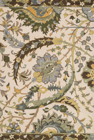 Loloi Mayfield MF-13 Ivory / Green Area Rug aerial 5 x 7-6