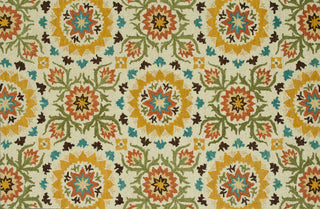 Loloi Taylor HTY04 Ivory / Green Area Rug aerial 5 x 7-6