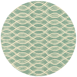 Loloi Venice Beach VB-10 Turquoise / Ivory Area Rug 7'10'' X 7'10'' Round