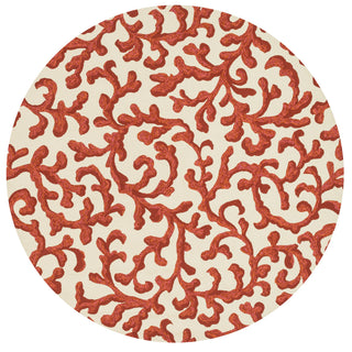 Loloi Venice Beach VB-16 Ivory / Coral Hand Hooked Area Rug aerial 7-1 x 7-1