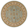 Loloi Welbourne WL-04 Blue / Ivory Machine Loomed Area Rug aerial 7-7 x 7-7 round