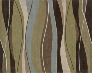 Loloi Grant GR-06 Olive / Brown Hand Tufted Area Rug aerial 7-9 x 9-9