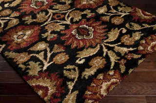 Surya Alfredo AFR-3313 Black Machine Loomed Area Rug Corner Shot