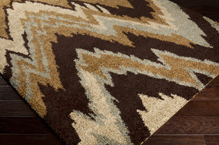 Surya Alfredo AFR-3322 Chocolate Machine Loomed Area Rug Corner Shot