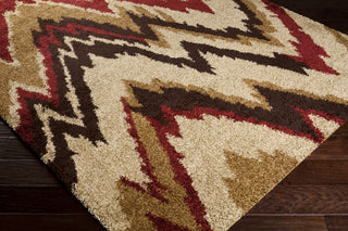 Surya Alfredo AFR-3323 Burgundy Machine Loomed Area Rug Corner Shot