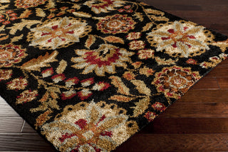 Surya Alfredo AFR-3334 Black Machine Loomed Area Rug Corner Shot