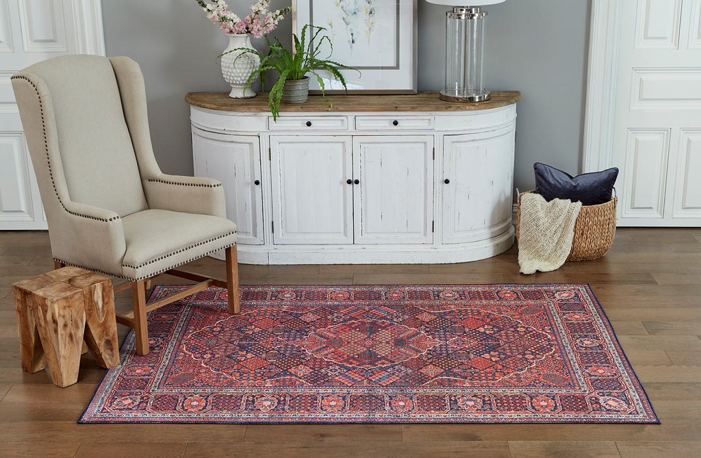 Momeni Afshar AFS10 Navy Area Rug Room Image Feature