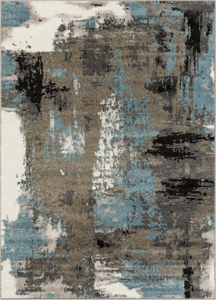 Surya Agra AGR-2311 Camel Charcoal Taupe Black Denim Medium Gray White Area Rug Mirror main image