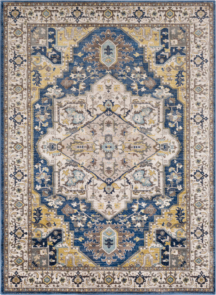 Surya Athens AHN-2300 Navy Charcoal Butter Ivory Camel Sky Blue White Area Rug Mirror main image