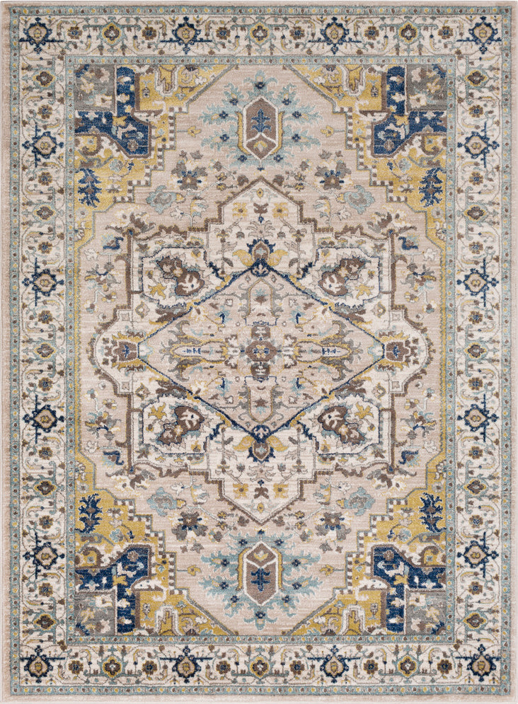 Surya Athens AHN-2301 Camel Navy Ivory Sky Blue Charcoal Butter White Area Rug Mirror main image