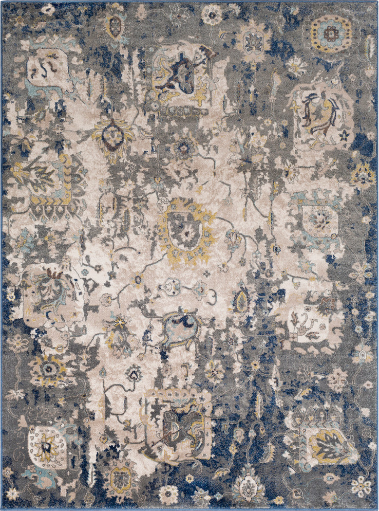 Surya Athens AHN-2302 Charcoal Navy Ivory Sky Blue Butter White Camel Area Rug Mirror main image