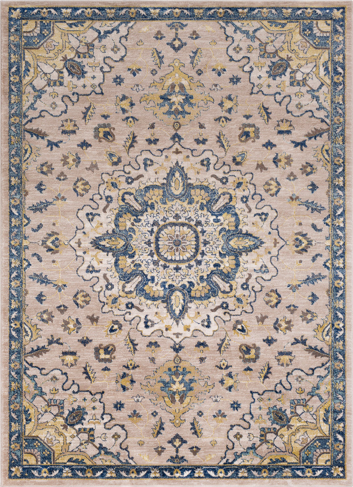 Surya Athens AHN-2305 Navy Butter Ivory Charcoal Sky Blue White Camel Area Rug Mirror main image