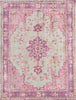 Surya Antioch AIC-2305 Bright Pink Light Gray Lavender Dark Purple Medium Yellow Saffron Area Rug Main Image 8 X 10