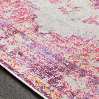 Surya Antioch AIC-2305 Bright Pink Light Gray Lavender Dark Purple Medium Yellow Saffron Area Rug Texture Image