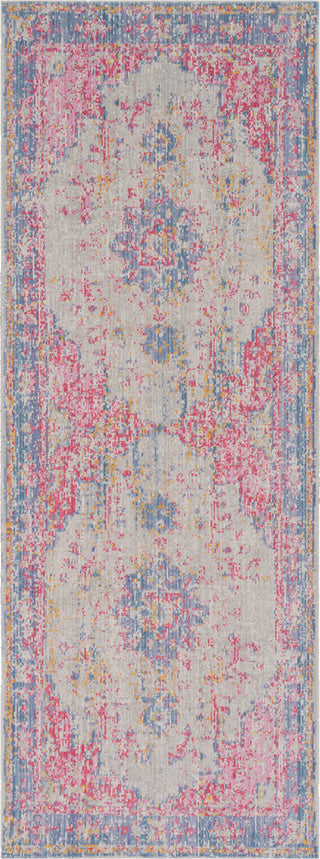 Antioch AIC-2306 Violet Bright Pink Garnet Medium Gray Lavender Yellow Sea Foam Area Rug by Surya Runner Image