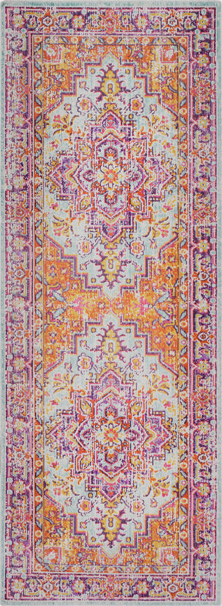 Surya Antioch AIC-2317 Lavender Dark Purple Sea Foam Saffron Bright Yellow White Garnet Area Rug Runner Image