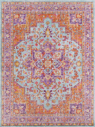 Surya Antioch AIC-2317 Lavender Dark Purple Sea Foam Saffron Bright Yellow White Garnet Area Rug Main Image 8 X 10