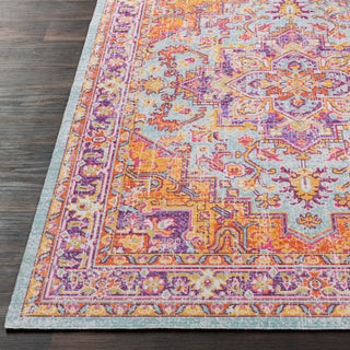 Surya Antioch AIC-2317 Lavender Dark Purple Sea Foam Saffron Bright Yellow White Garnet Area Rug Detail Image