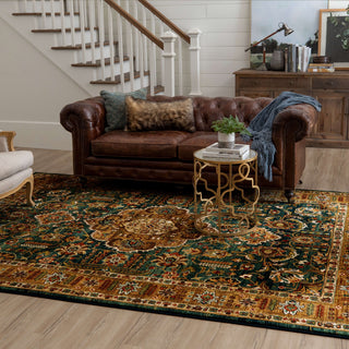 Karastan Spice Market Aksum Aquamarine Area Rug Lifestyle Image