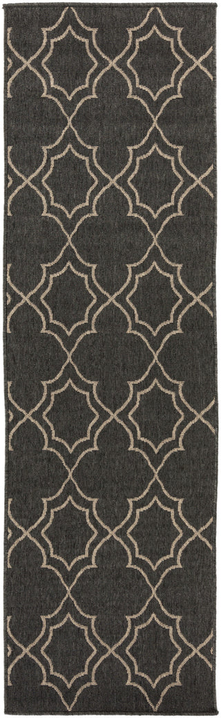 Surya Alfresco ALF-9590 Black Area Rug 2'3'' x 7'9'' Runner