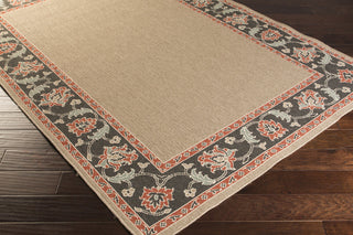 Surya Alfresco ALF-9597 Taupe Machine Loomed Area Rug Corner Shot