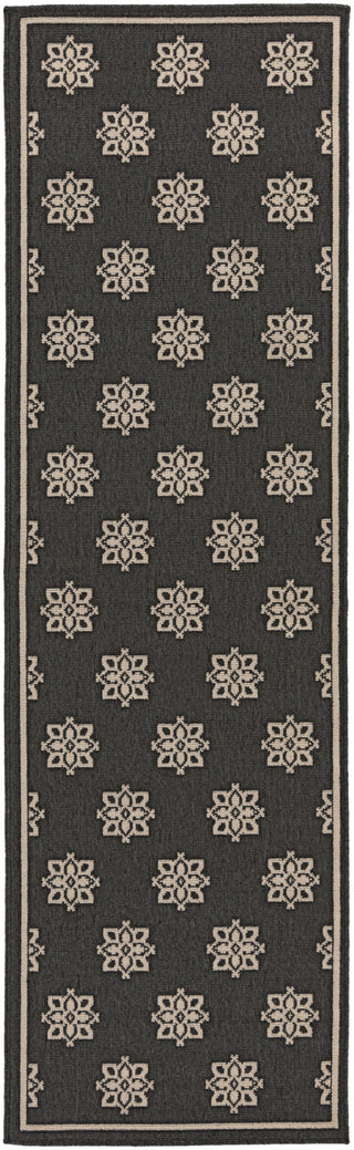 Surya Alfresco ALF-9608 Black Area Rug 2'3'' x 7'9'' Runner