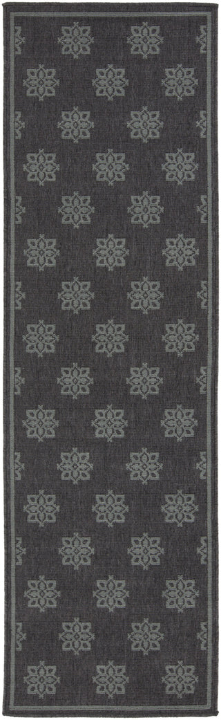 Surya Alfresco ALF-9609 Gray/Black Area Rug 2'3'' x 7'9'' Runner