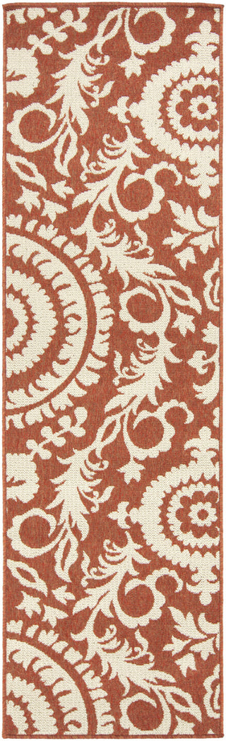 Surya Alfresco ALF-9613 Cherry Area Rug 2'3'' x 7'9'' Runner