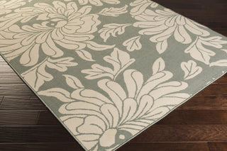 Surya Alfresco ALF-9622 Moss Machine Loomed Area Rug Corner Shot